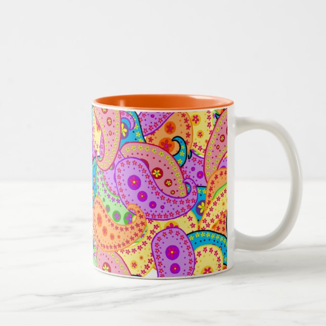 Tasse 2 Couleurs Boho Paisley (Droit)