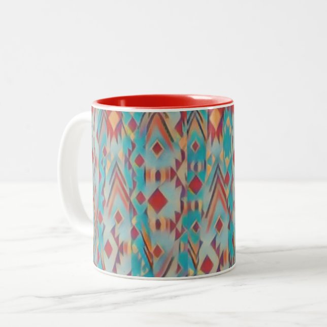 Tasse 2 Couleurs Boho Sud-Ouest Abstrait (Devant gauche)