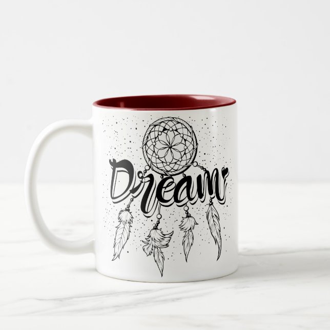 Tasse 2 Couleurs Boho Tribal Feather Dream  (Gauche)