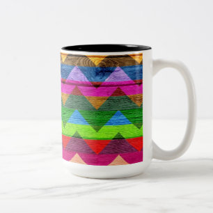 Tasse 2 Couleurs Bois Chevron vintage Abstrait #4