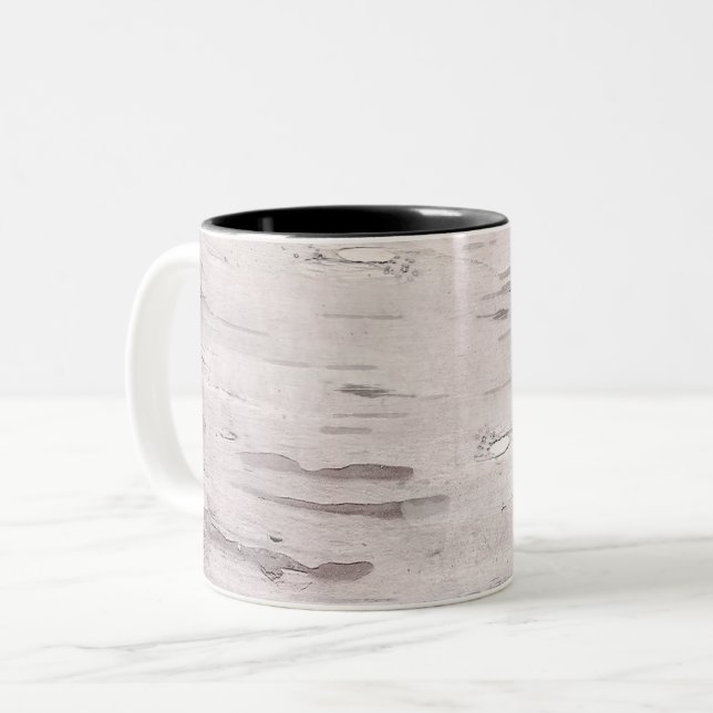 Tasse 2 Couleurs Bois d'Arbre de bouleau blanc Grange rustique Pers (Devant gauche)