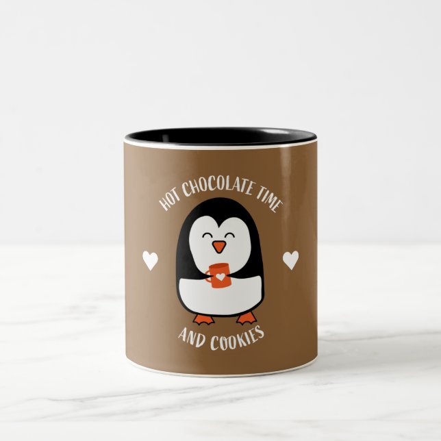 Tasse 2 Couleurs Boisson de pingouin au chocolat chaud (Centre)