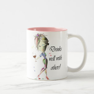 Tasse 2 Couleurs Boissons bien avec d'autres, art drôle de vin