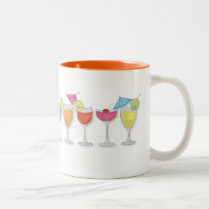 Tasse 2 Couleurs Boissons de cocktail colorées élégantes Simple Fan