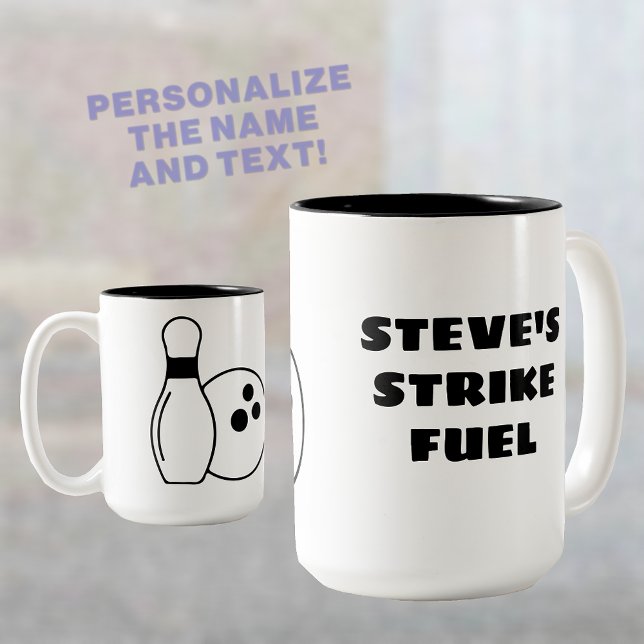 Tasse 2 Couleurs Bol personnalisé de carburant de grève (🎳 Fuel your strikes in style! ☕)