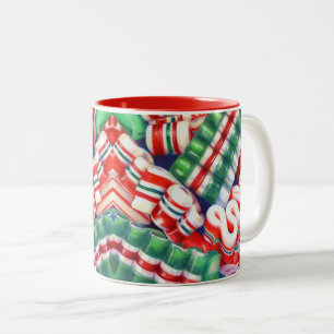 Tasse 2 Couleurs BONBON RUBAN Rouge Mugue Bicolore