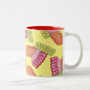 Tasse 2 Couleurs Bonbons de Noël à l'ancienne en ruban
