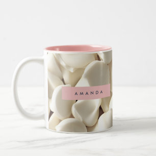 Tasse 2 Couleurs Bonbons Personnalisés au Chocolat Blanc Crémeux