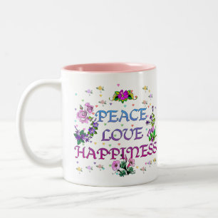 Tasse 2 Couleurs Bonheur d'amour de paix