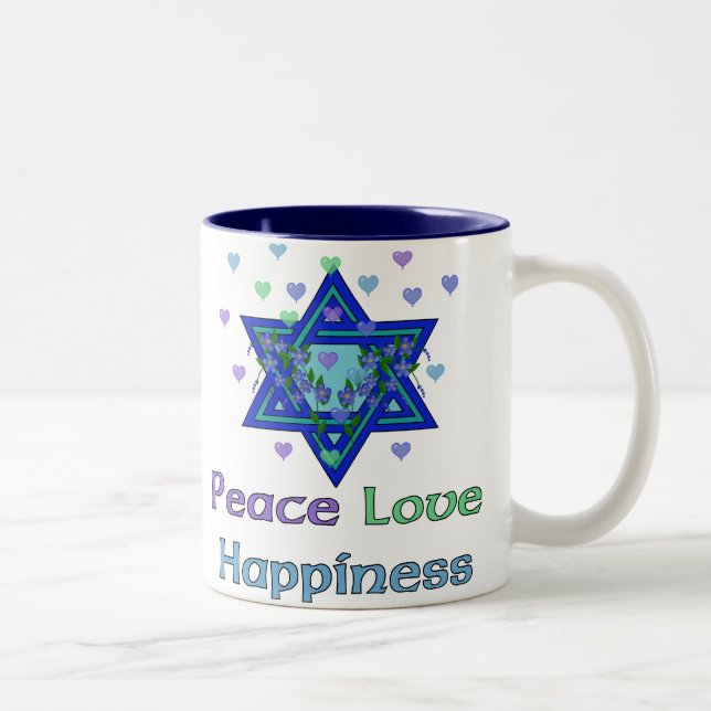 Tasse 2 Couleurs Bonheur d'amour de paix (Droit)