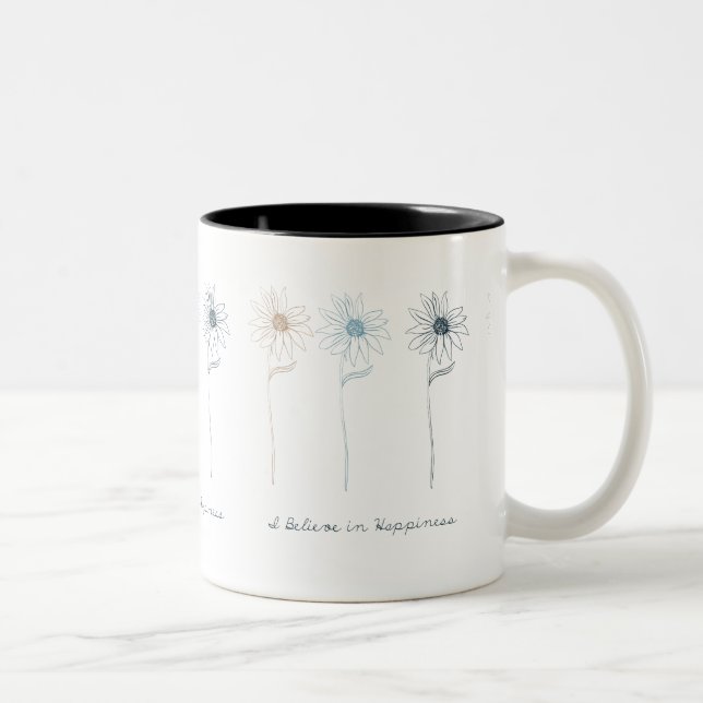 Tasse 2 Couleurs Bonheur Fleurs margueuses (Droit)
