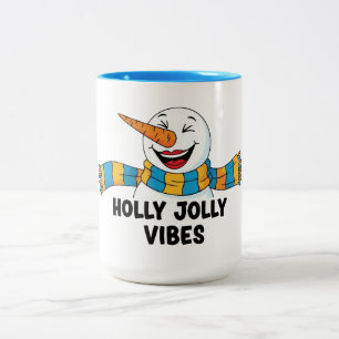 Tasse 2 Couleurs Bonhomme de neige aux vibrations joyeuses