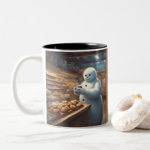 Tasse 2 Couleurs bonhomme de neige fantaisiste boit du cacao dans u