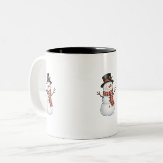 Tasse 2 Couleurs Bonhomme de neige heureux