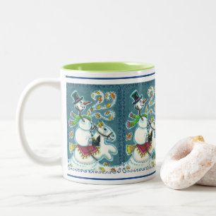 TASSE 2 COULEURS BONHOMME DE NEIGE SANS TÊTE, HUMOUR NOËL HALLOWEEN