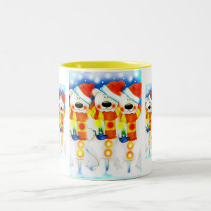 Tasse 2 Couleurs Bonhommes de neige à Noël