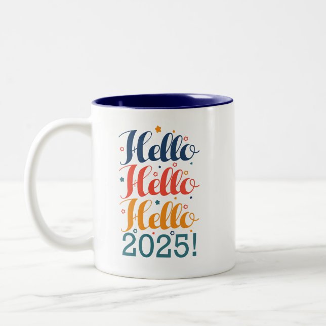 Tasse 2 Couleurs Bonjour 2025 (Gauche)