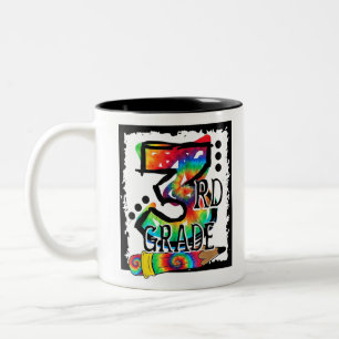 Tasse 2 Couleurs Bonjour 3e année 3e année Enseignant Tie Dye Back