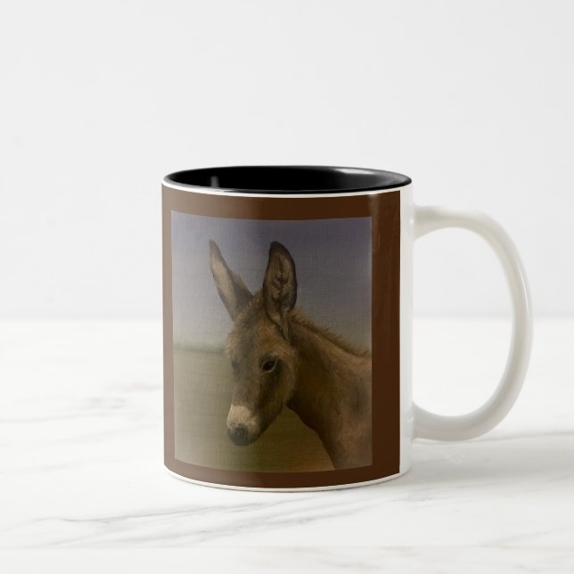 Tasse 2 Couleurs Bonjour Âne (Droit)