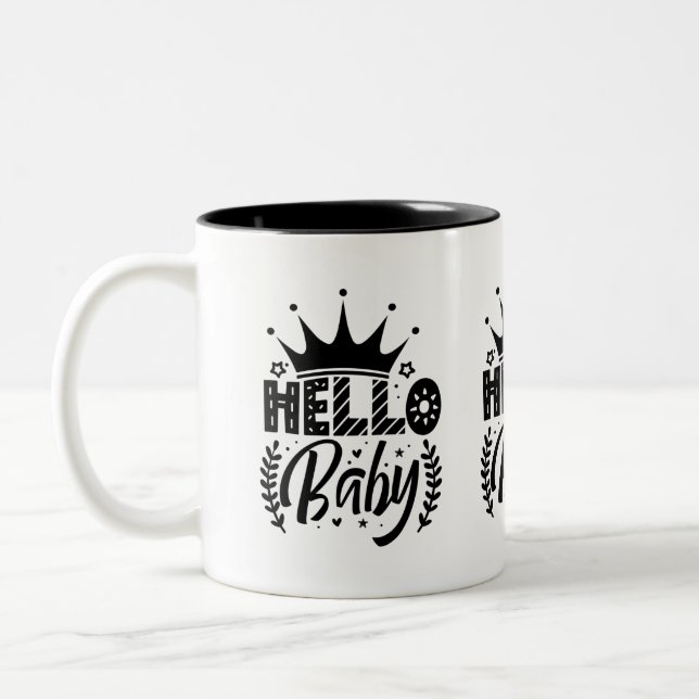 Tasse 2 Couleurs Bonjour bébé  (Gauche)