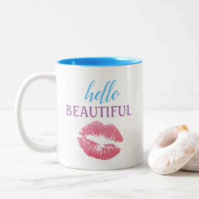 Tasse 2 Couleurs Bonjour belle (Avec donut)