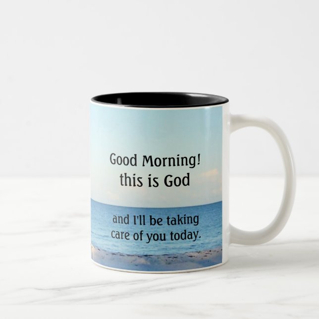 Tasse 2 Couleurs "Bonjour, c'est Dieu ! (Droit)
