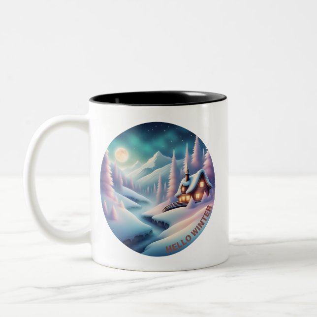 Tasse 2 Couleurs Bonjour hiver (Gauche)