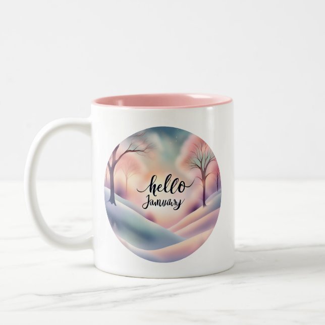Tasse 2 Couleurs Bonjour janvier (Gauche)