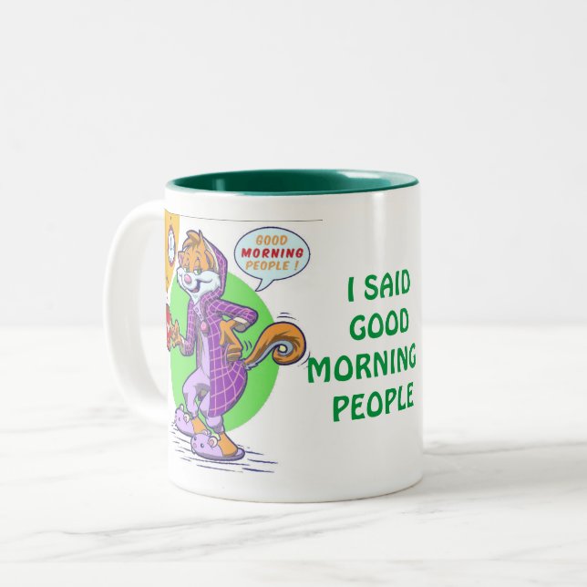 Tasse 2 Couleurs Bonjour les gens (Devant gauche)