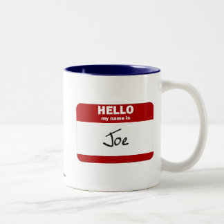 Tasse 2 Couleurs Bonjour mon nom est Joe (rouge)