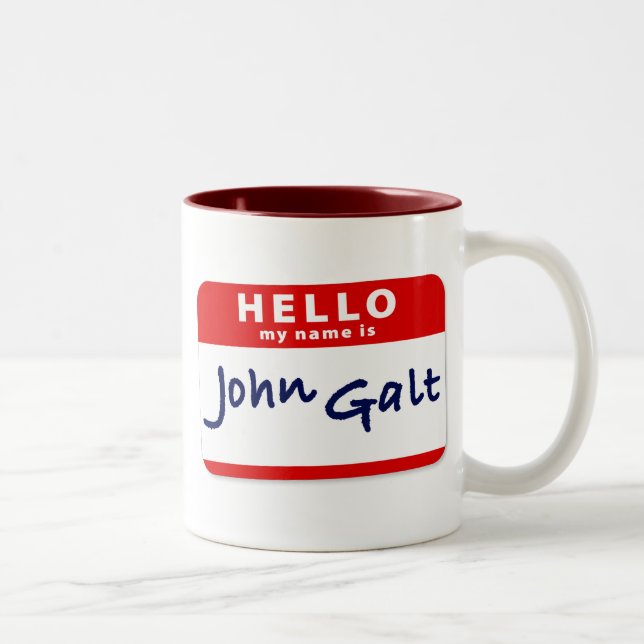 Tasse 2 Couleurs Bonjour mon nom est John Galt (Droit)