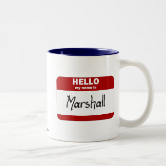 Tasse 2 Couleurs Bonjour mon nom est Marshall (rouge)