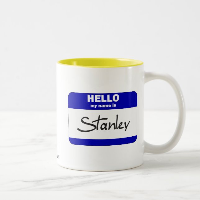 Tasse 2 Couleurs Bonjour mon nom est Stanley (bleu) (Droit)
