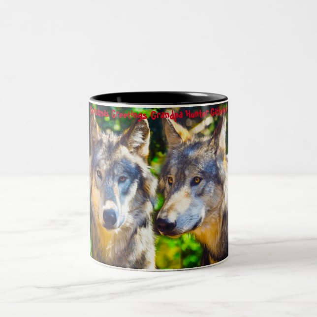 Tasse 2 Couleurs Bonjour Noël Grand-père Hunter Gatherer (Centre)