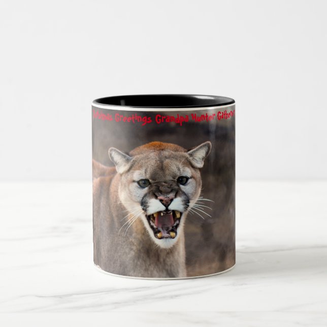 Tasse 2 Couleurs Bonjour Noël Grand-père Hunter Gatherer (Centre)