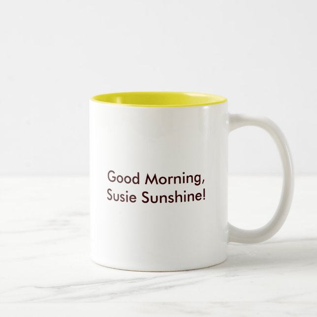Tasse 2 Couleurs Bonjour, soleil de Susie ! (Droit)