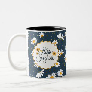 Tasse 2 Couleurs Bonjour Sunshine Classic Yellow Daisy Flowers