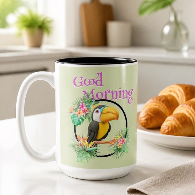 Tasse 2 Couleurs Bonjour Toucan (Créateur téléchargé)