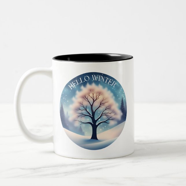 Tasse 2 Couleurs Bonjour Winter Tree (Gauche)