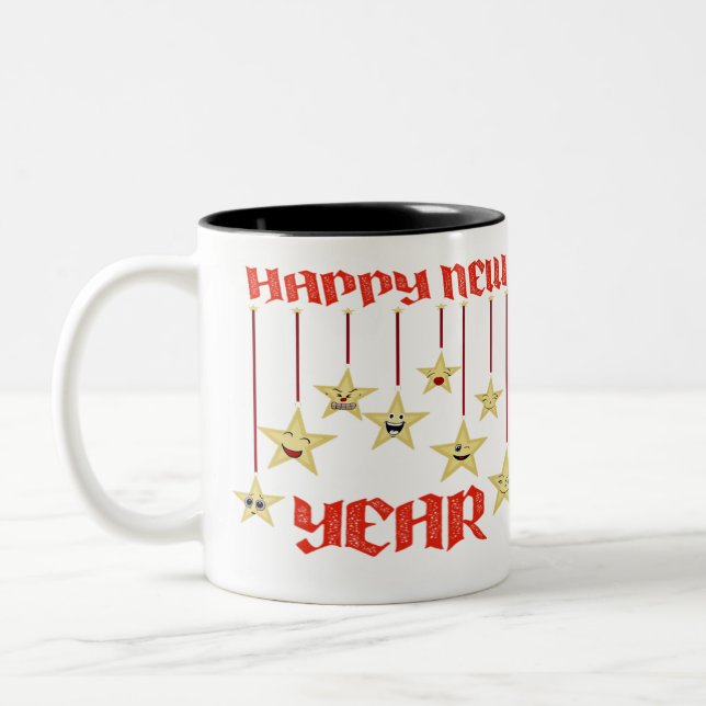 Tasse 2 Couleurs Bonne année de voeux (Gauche)