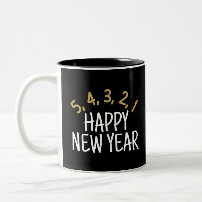 Tasse 2 Couleurs Bonne Année Drôle (Gauche)