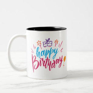 Tasse 2 Couleurs Bonne conception d'anniversaire