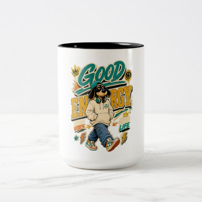 Tasse 2 Couleurs Bonne Énergie Vibes Positives (Centre)