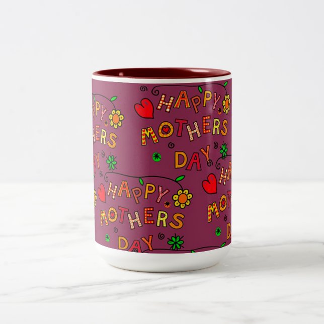Tasse 2 Couleurs Bonne fête des mères (Centre)