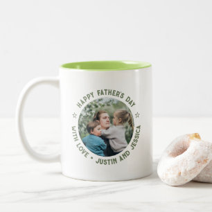 Tasse 2 Couleurs Bonne Fête des pères Papa Fils Fille Fils Photo pe