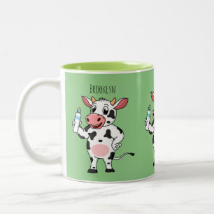 Tasse 2 Couleurs Bonne vache avec dessin animé de biberon