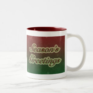 Tasse 2 Couleurs Bonnes Fêtes en texte rouge et vert
