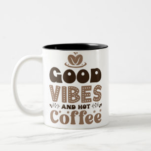 Tasse 2 Couleurs Bonnes vibes et café chaud