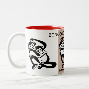 Tasse 2 Couleurs BONOBOS - Singe Cheeky - Faune Afrique