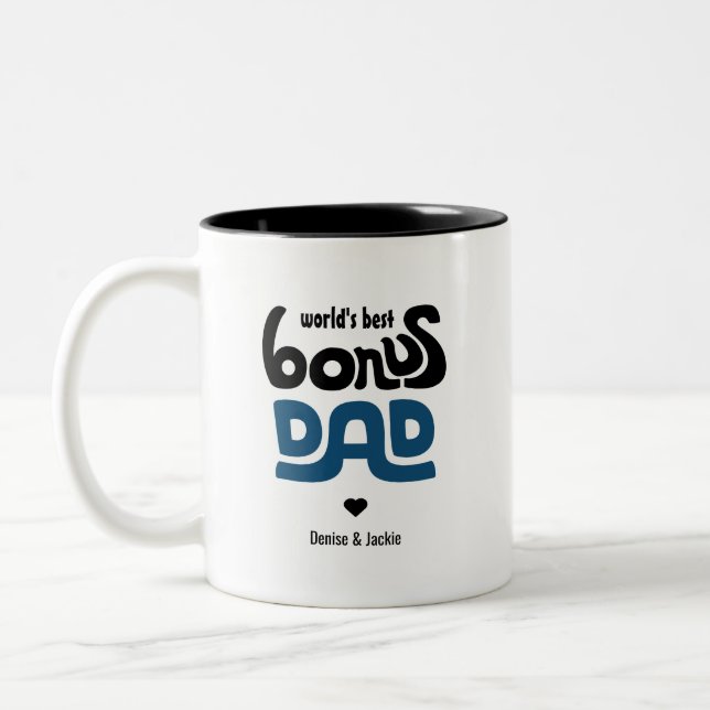 Tasse 2 Couleurs Bonus Papa Dessin Bleu et Noir (Gauche)